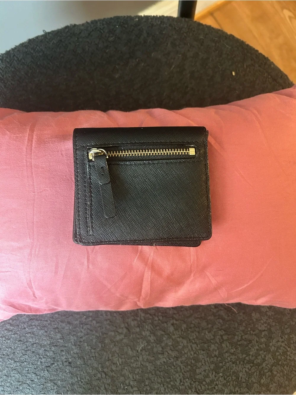 kate spade black leather compact wallet